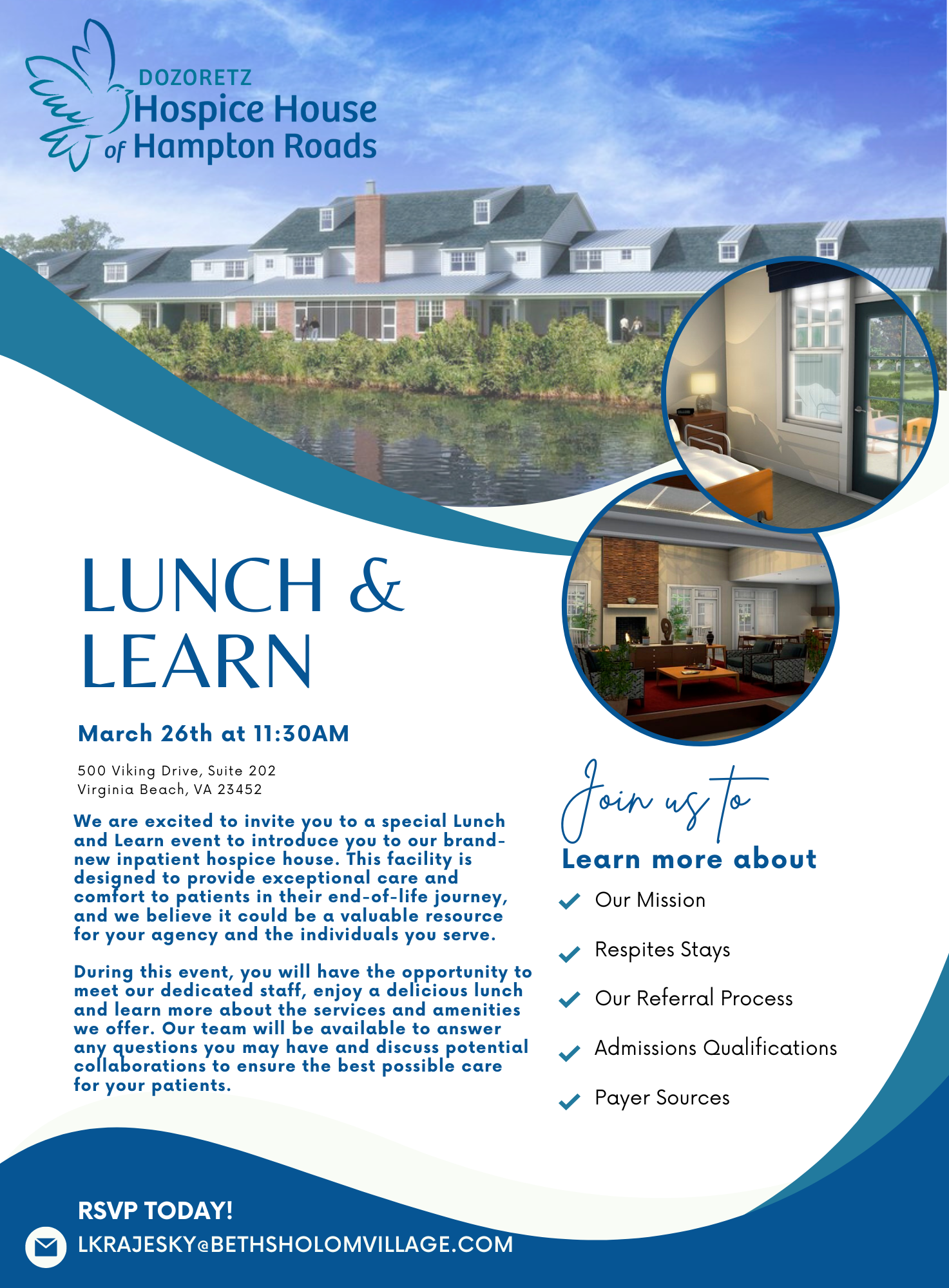 Hospice House Lunch & Learn Flyer